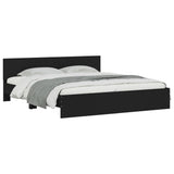Bed Frame Black Engineered wood and plywood 200x200 cm Modern 3207456
