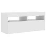 TV Cabinet with LED Lights High Gloss White 90x35x40 cm 804388