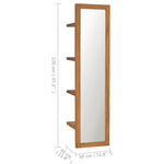 Wall Mirror with Shelves 30x30x120 cm Solid Teak Wood 289070