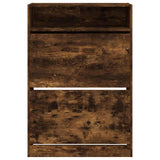 Shoe Cabinet with 2 Flip-Drawers Smoked Oak 80x34x116 cm 3214410