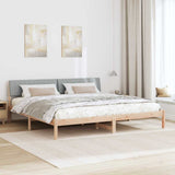 Bed frame Brown and light grey 160 x 200 cm Solid pine wood 878664