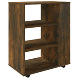 Rolling Cabinet Smoked Oak 60x35x75 cm Engineered Wood 815966