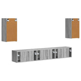TV Cabinet Set Wall-mounted 5 pcs Grey Sonoma Engineered Wood 3409075