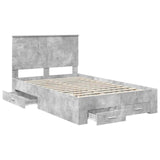 Bed Frame Concrete Grey 120 x 190 cm Engineered Wood 3409670