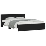 ZNTS Bed Frame without Mattress Black 140x190 cm 3207498