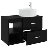 Bathroom Furniture Set 2 pcs Black Oak Engineered Wood 3403929