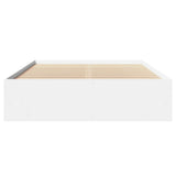 Bed Frame White Engineered wood Double Bed Frame Rectangular 3295660