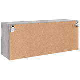 TV Wall Cabinet with LED Lights Grey Sonoma 100x30x40 cm 837216