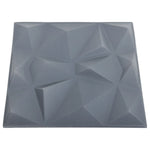 3D Wall Panels 48 pcs 50x50 cm Diamond Grey 12 m² 150920