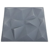 3D Wall Panels 48 pcs 50x50 cm Diamond Grey 12 m² 150920