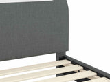 Toddler Bed Frame with Headboard Dark Grey 70 x 140 cm Fabric 42011205
