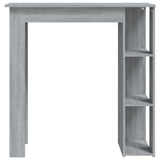 ZNTS Bar Table with Shelf Grey Sonoma 102x50x103.5 cm Engineered Wood 812964