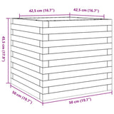 ZNTS Garden Planter Wax Brown 50x50x45.5 cm Solid Wood Pine 847245