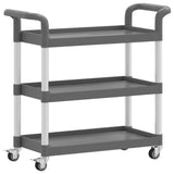 3-Tier Trolley Grey 77x34x72 cm Aluminium 30323