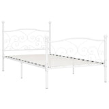 Bed Frame without Mattress with Slatted Base White Metal 100x200 cm 284448