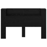Storage Headboard with LED Black Oak Engineered Wood 3418680
