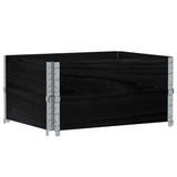 Pallet Collars 2 pcs Black 80x60 cm Solid Wood Pine 4010269