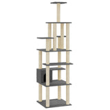 Cat Tree with Sisal Scratching Posts Dark Grey 183 cm 171484