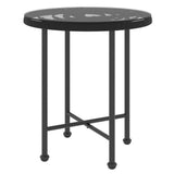 3 Piece Garden Dining Set Black Poly Rattan 3157830
