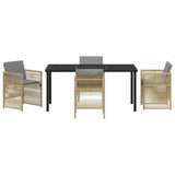 Garden Dining Set 5 pcs Beige Powder-Coated Steel 3380671