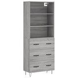 Highboard Grey Sonoma 69,5x34x180 cm Engineered Wood 3189379