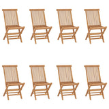 Garden Chair Set of 8 Teak Solid Teak Wood Standard Foldable 3096592