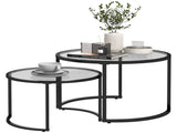 Two-Piece Nest of Glass-Top Coffee Tables T3398P344257