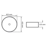 ZNTS Basin Ceramic Round Black 41.5x13.5 cm 142732