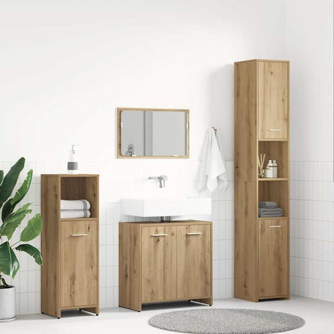 ZNTS 4 Piece Bathroom Furniture Set Artisan Oak Engineered Wood 3328554