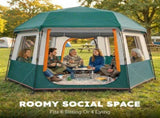 Outsunny Cabin Tent Easy Setup 3000mm Waterproof Camping Tent 4 Person with Carrying Bag Green T3398P554967