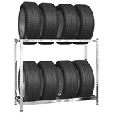 2-Layer Tire Rack 3 pcs Silver 110x40x110 cm Steel 3154230