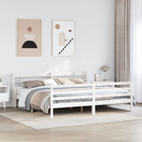 Bed Frame with Headboard without Mattress White 180x200 cm Super King 3306691