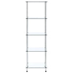 5-Tier Shelf Transparent 40x40x130 cm Tempered Glass 249506