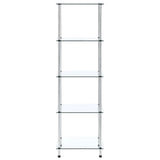 5-Tier Shelf Transparent 40x40x130 cm Tempered Glass 249506