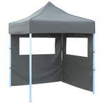 Professional Folding Party Tent with 2 Sidewalls 2x2 m Steel Anthracite 48884