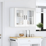 Kitchen Wall Cabinet with Glass Door Kalmar High Gloss White Engineered Wood 853609
