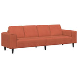 Sofa with Cushion Red Orange 250 x 77 x 76 cm Corduroy Fabric 3335107