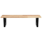 Basin Shelf Wall Mounted Steel and Solid Wood Acacia 3302783