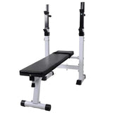 Workout Bench with Weight Rack, Barbell and Dumbbell Set 90 kg 275371
