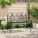 Garden Bench Black 104 x 54 x 93cm Steel 42008119