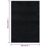 Washable Rug Soft Shaggy Black 160x230 cm Anti Slip 3188007