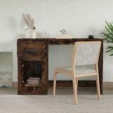 Desk with Drawer Smoked Oak 115x50x75 cm Engineered Wood 816477