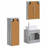 Bathroom Furniture Set 4 pcs Grey Sonoma 3407452