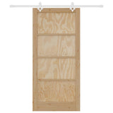 Sliding Door Brown 93 x 202 cm Solid Pine Wood 3333570