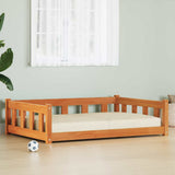 Dog Bed with Storage Wax Brown 100 x 70 x 28 cm Solid Pine Wood 869886