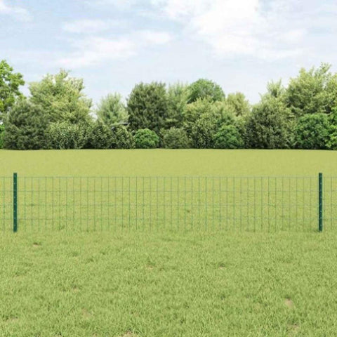 Fence with Posts Green 0.4 x 50 m Steel 3336033