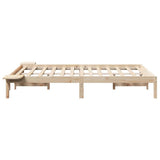Bed Frame Natural 135 x 190 cm Solid Pine Wood 873196