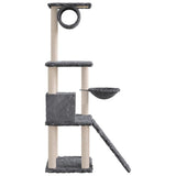 Cat Tree with Sisal Scratching Posts Dark Grey 131 cm 171605