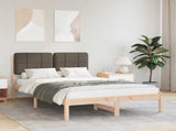 Bed Frame with Upholstered Headboard Taupe 120 x 190 cm 877997