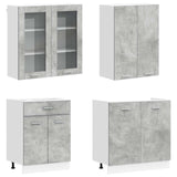 Kitchen Unit LYON 8 pcs Concrete Grey Engineered Wood 3438510